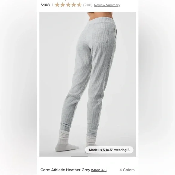 Alo Heather Gray Muse Sweatpants - Picture 2 of 4